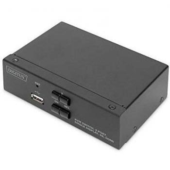 Conmutador KVM de 2 puertos HDMI 4K con Audio y HUB USB 2.0 - DS-12870