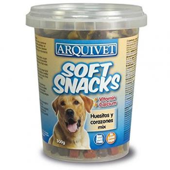ARQUIVET Soft Snacks para Perro Huesitos y Corazones Mix 300 gr para Perro - Snacks, golosinas, chuches, premios y recompensas caninas - Alimento para complementar su Dieta