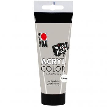 Pintura Acrílica Marabu Color Brillante, 100 ml, Plata Glitter