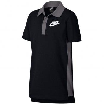 Nike B NSW Lifestyle Polo, Niños, Black/Gunsmoke/White, S