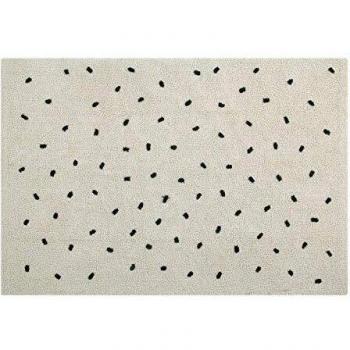 Happy Decor Kids Alfombra Lavable Mini Dots Beige/Negro - Algodón Reciclado - 140x200cm