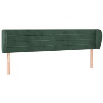 Cabecero de terciopelo verde oscuro 163x23x78/88 cm