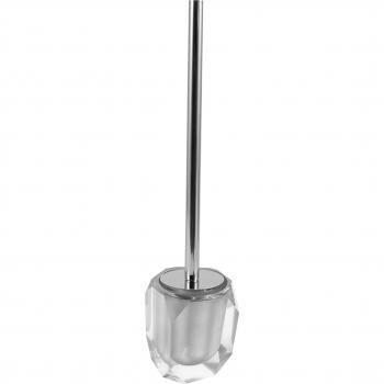 BATHSTAGE B-DIAMOND - Escobillero con base, 41,5 x 10 x 10 cm, color plateado