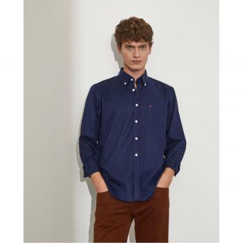 Camisa de hombre regular fit con rayas en azul marino Lion of Porches