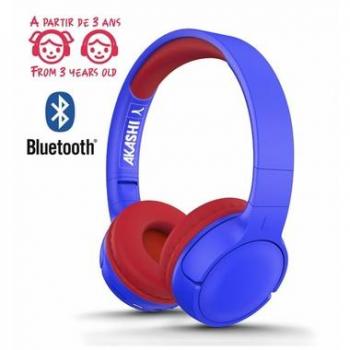 Casco Bluetooth 5.1 Infantil Plegable Azul y Rojo con 8 Horas de Autonomía
