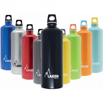 Laken Futura Botella de Agua, Cantimplora de Aluminio Boca Estrecha 0,75L Negro Mate