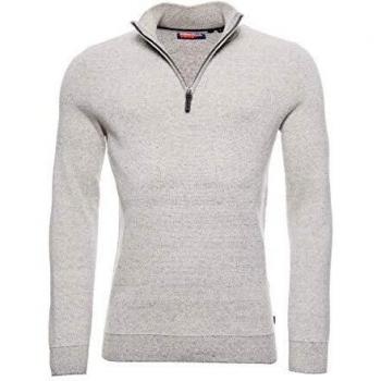 Superdry Hombre Jersey con Cuello Panadero de algodón de la colección Orange Lab Feeder Shale XXL