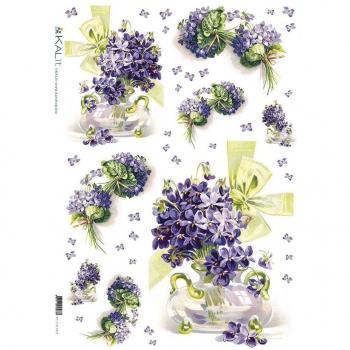 Accademia del Decoupage 32 x 45 cm de papel de arroz para, violetas con
