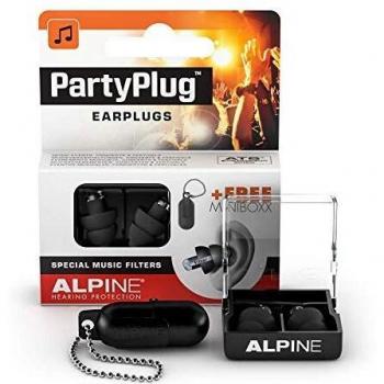 Alpine PartyPlug Black - Reusable Noise Cancelling Earplugs for Concerts and Parties (21dB Hearing Protection)
