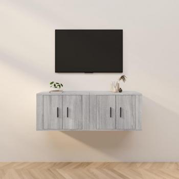 Mueble para TV de pared 2 uds gris Sonoma 57x34,5x40 cm