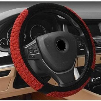 X&L Rueda velboa/invierno/volante cubierta/auto/set/marrón , 38cm