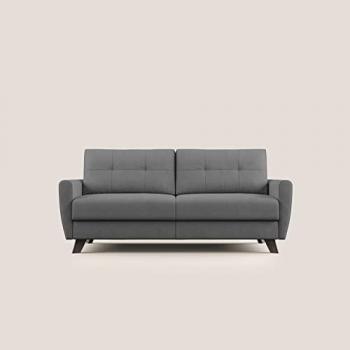 Sofá-cama doble Callisto con colchón alto de 120x197 cm en tejido suave e impermeable - gris