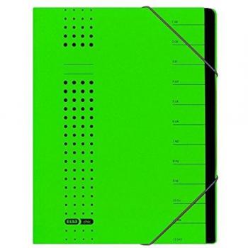 Carpeta Archivadora ELBA Chic A4 12 Compartimentos Cartón 450g Verde