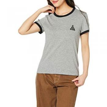 Volcom Go Faster Ringer Camiseta, Mujer, Heather Grey, S
