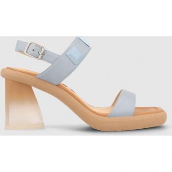 Sandalias de tacón de mujer en piel color azul