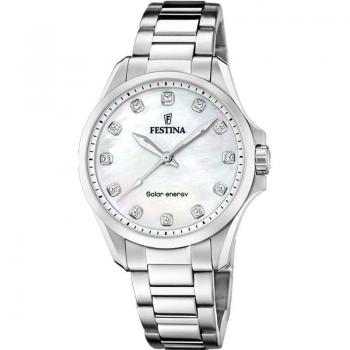 Festina F20654/1 Solar Energy Reloj para Mujer de Acero Inoxidable 316L Plateado