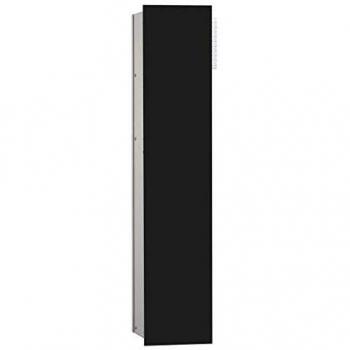 Módulo WC Emco Asis 2.0 Unterputz, con puerta izquierda, dimensiones 170 x 811 mm, acabado en aluminio y negro