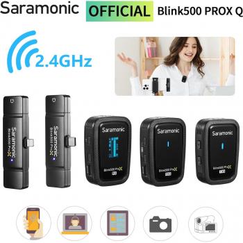 Sistema de micrófono inalámbrico Saramonic Blink500 ProX Q20 con transmisor y receptor para iPhone, cámaras DSLR, Android y PC