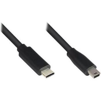 Cable USB 2.0 de 1m, conector USB-C a Mini-B, color negro