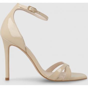 Lodi - Sandalias de tacón alto de mujer en charol beige con hebilla