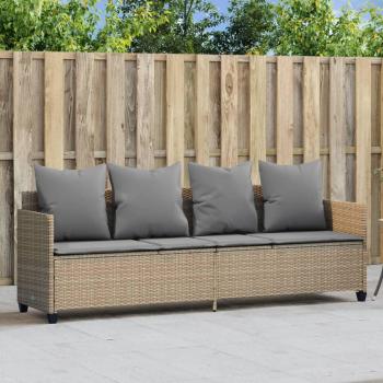 Tumbona con cojines de ratán sintético en colores negro y crema, marrón y crema, gris; ideal para jardín, playa, piscina y terraza
