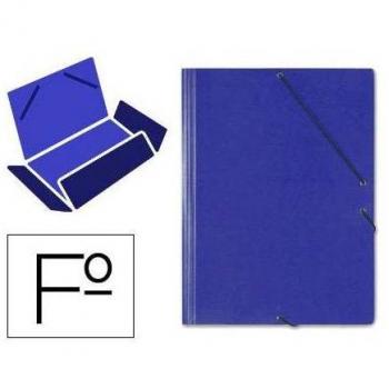 Carpeta Saro gomas solapas carton folio color azul - Modelo 314