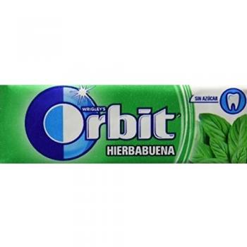 Orbit chicle sin azúcar sabor hierbabuena 10 grageas