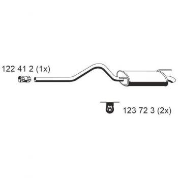 Silenciador trasero ERNST 642019 para Volkswagen Caddy 2 y SEAT Inca