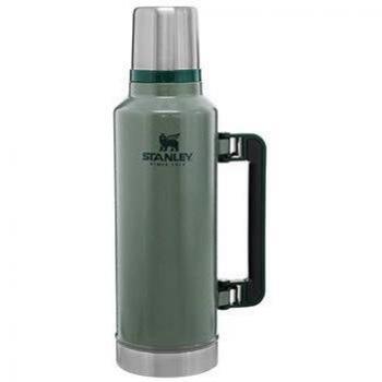 Stanley Classic Legendary Bottle BPA Free Stainless Steel Thermos-Hot for 45 Hours, Hammertone Green, 1.9L