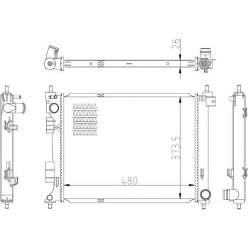 Radiador de Refrigeración de Motor NRF 550033 con Aletas de Aluminio Soldadas