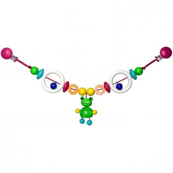 Hess 12988 - Juguete de madera basinet, cochecito clip-on, diseño rana Toni