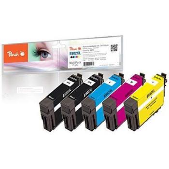 Pack Ahorro Plus de Tintas Peach, Compatible Epson No. 502XL (Negro, Cian, Magenta, Amarillo) - 5 Cartuchos