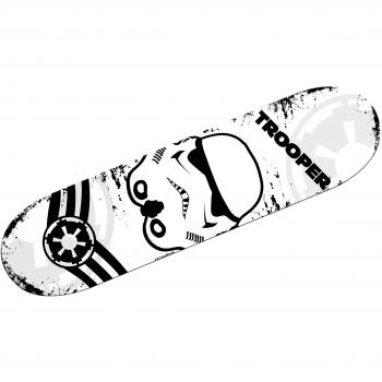 Star Wars Monopatín de 80 x 20 cm, Color Negro/Blanco