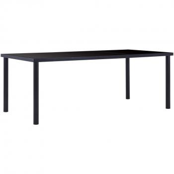 Mesa de comedor de vidrio templado negro 200x100x75 cm