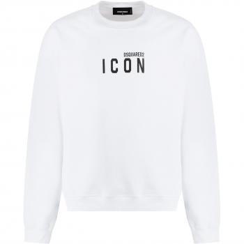 Dsquared2 Men's Cotton Crew-Neck Sweatshirt With Logo in White | Size XL | S79GU0133S25516 Color 100