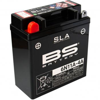 Batería AGM BS Battery 6N11A-4A, libre de mantenimiento, habilitada de fábrica