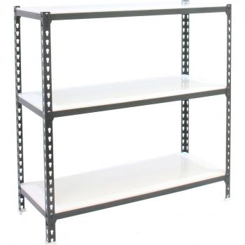 Estantería metálica Simonclick Megaplus 3 Baldas 120x90x30 cm Antracita/Blanco