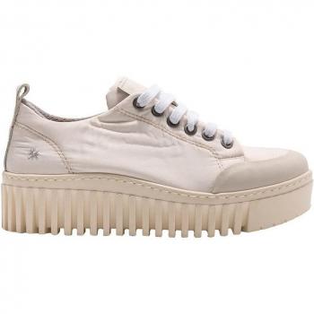 Zapatos de cordones de mujer con plataforma en color blanco