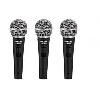 Micrófono Vocal Dinámico SubZero con Interruptor - Paquete de 3 Unidades