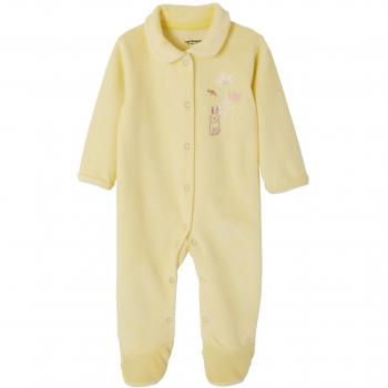 VERTBAUDET Lote de 2 peleles para bebé de terciopelo, con automáticos delante Amarillo claro bicolor/multico 1M-54CM