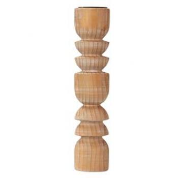 Portavelas de Madera Marrón 11x11x50 cm - Complemento Perfecto y Fácilmente Combinable