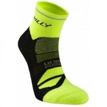 HILLY Photon CalcetÃ­n, Negro/Amarillo Fluorescente, XL