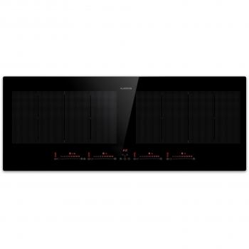 Placa de inducción encastrable Klarstein Masterzone 90 Slim Flex, 4 zonas de cocción, 2 zonas flexibles, ThermoBoost, tecnología Smart Flex, máximo 7200 W