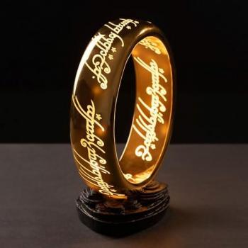 Lámpara 3D Anillo Único LED El Señor de los Anillos - Decorativa, Multicolor, USB y Pilas