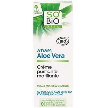 SO'BIO ETIC Crema MATIFICANTE PURIF. Zinc-Aloe-Lima 50ml. Bio, Negro, Estandar