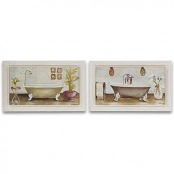 Belssia Cuadro con Diseño Bañeras, Madera, Multicolor, 40x2x25 cm