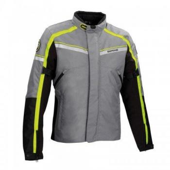 Bering Moto Chaquetas Greenwich círculos concéntricos, Gris/Negro/Color Naranja, tamaño 4 x l