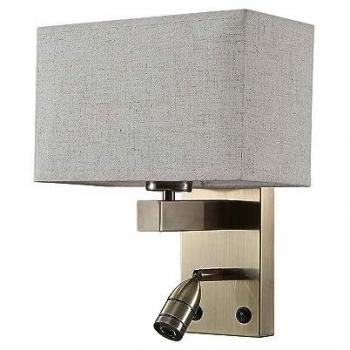 Aplique Doble Encendido Gabriel Cuero con Pantalla Beige 3W 4000K 285LM 31x26x15,5cm