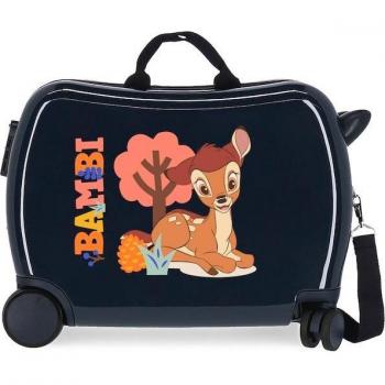 Disney Bambi Maleta Infantil de Cabina Rígida 2 Ruedas Multidireccionales Correpasillos con Capacidad de 34L Azul