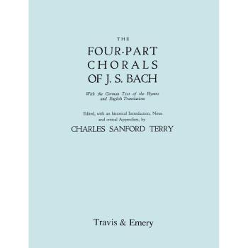Corales a Cuatro Partes de J.S. Bach (Volúmenes 1 y 2 en un solo libro). Con texto en alemán y traducciones al inglés. (Facsímil 1929). Incluye corales a